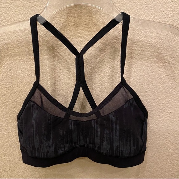 LULULEMON Black Mesh Pattern Sports Bra Size 2-4 - Picture 1 of 5